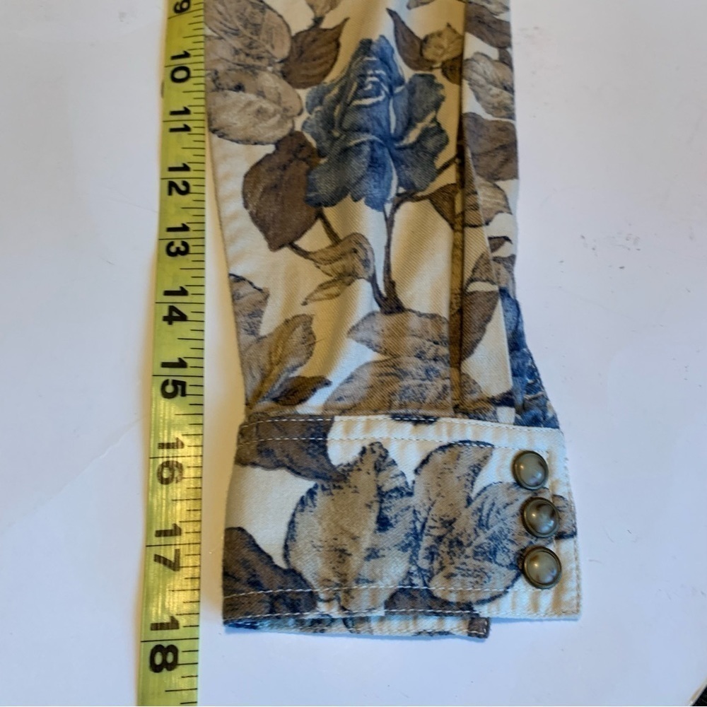 LIZ CLAIBORNE vintage floral coastal cowgirl long sleeve horn snap western shirt - Picture 12 of 12